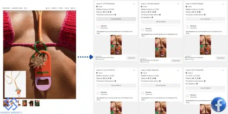 Dynamic remarketing ad example from Glossier Dynamic remarketing ad example from Glossier