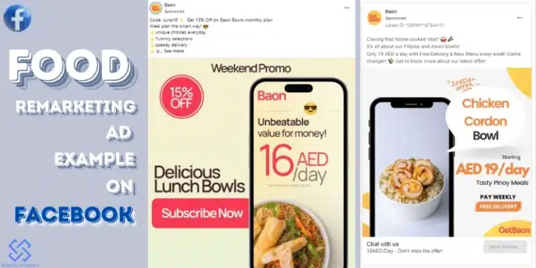 Food remarketing ad example on Facebook Food remarketing ad example on Facebook